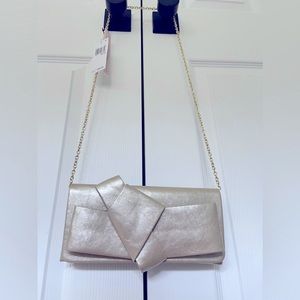 Bloomingdales Aqua Gold shoulder handbag/clutch